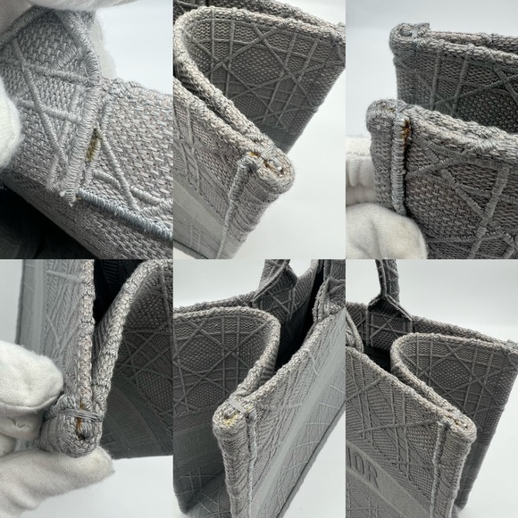 Authentic NEW Dior Embroidered Cannage canvas grey medium book tote - Picture 16 of 16